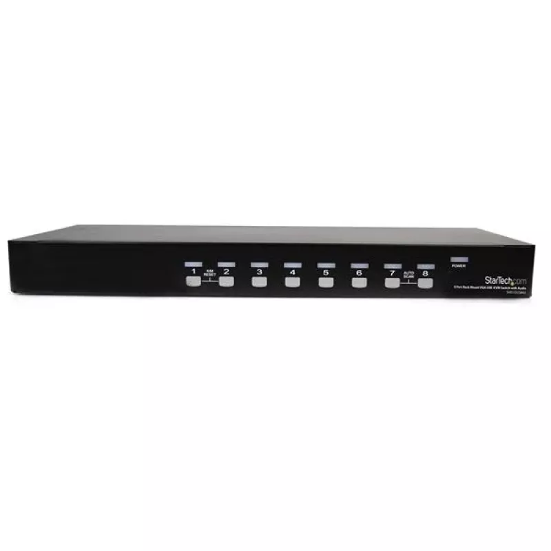 StarTech.com 8-Port-Rackmount-USB-VGA-KVM-Switch mit Audio (Audiokabel inklusive)