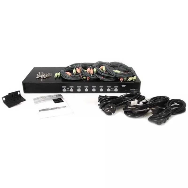 StarTech.com 8-Port-Rackmount-USB-VGA-KVM-Switch mit Audio (Audiokabel inklusive)