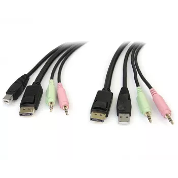 StarTech.com 6ft 4-in-1 USB DisplayPort KVM Switch Kabel w/ Audio & Microphone
