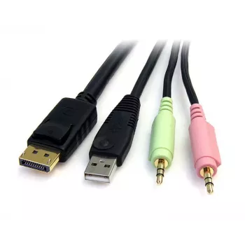 StarTech.com 6ft 4-in-1 USB DisplayPort KVM Switch Kabel w/ Audio & Microphone