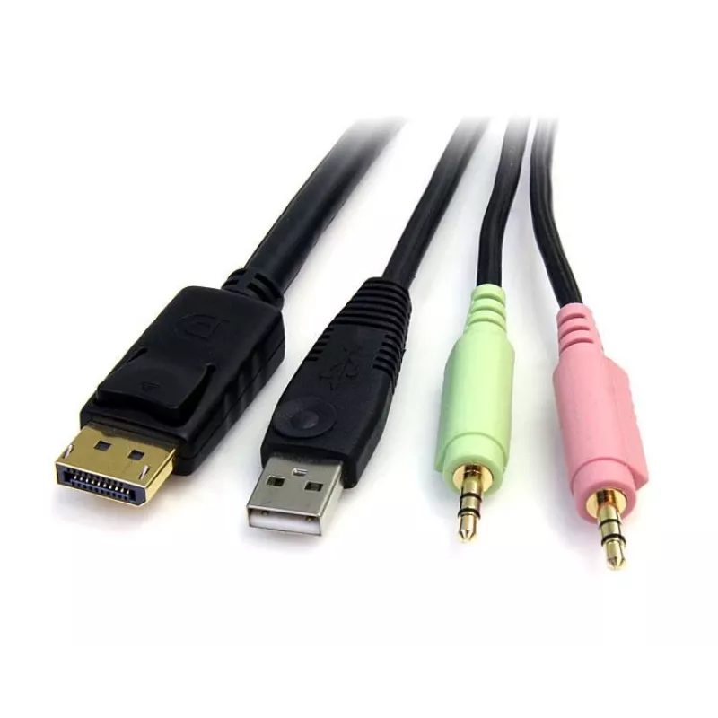 StarTech.com 6ft 4-in-1 USB DisplayPort KVM Switch Kabel w/ Audio & Microphone