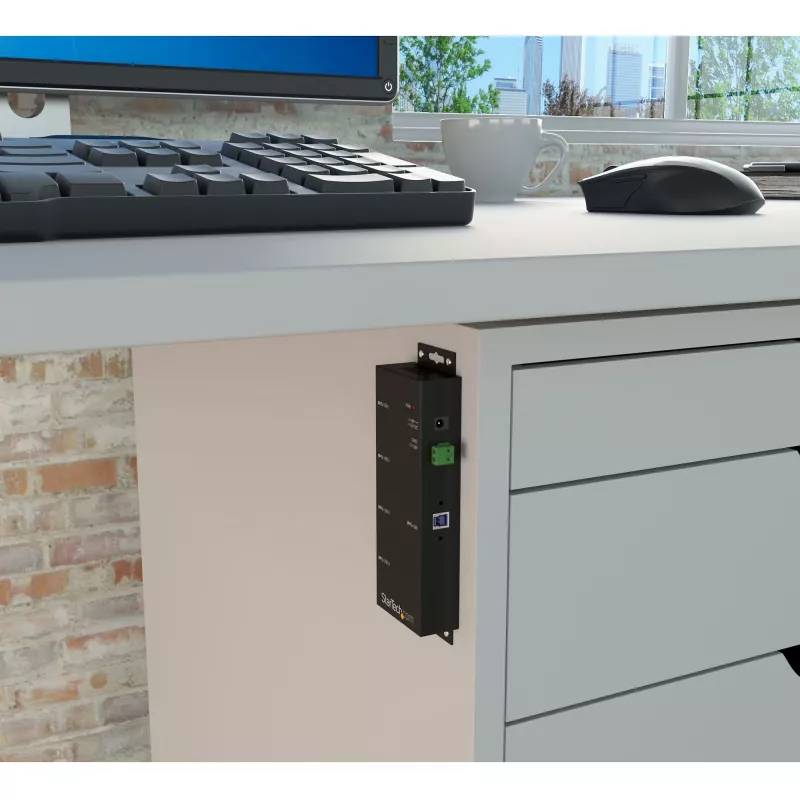 StarTech.com 4-Port Industrial USB 3.0 Hub mit ESD-Schutz~4-Port USB 3.0 Hub - 5Gbps - Metall Industrie USB-A Hub - Wand- oder Schreibtischmontage USB-Daten-Hub - TAA-konform USB-Erweiterungshub