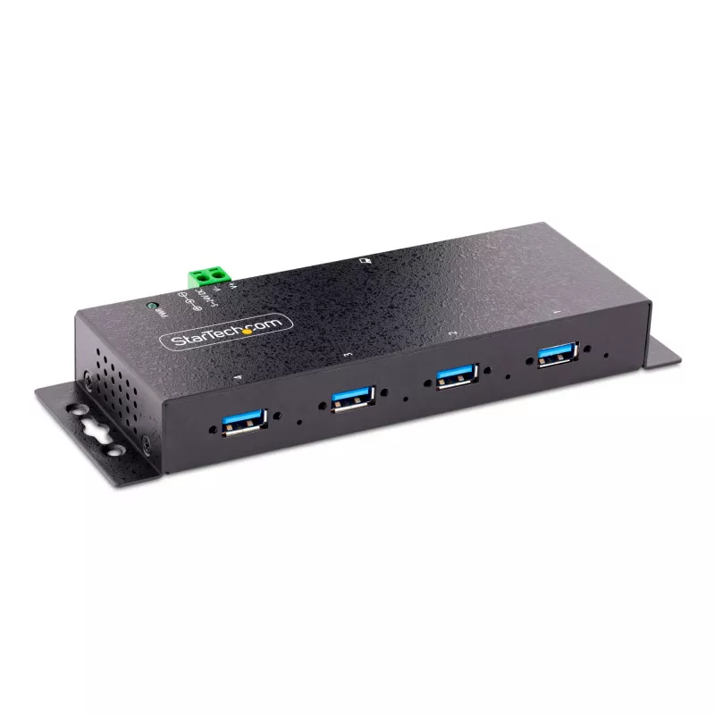 StarTech.com 4-Port Industrial USB 3.0 Hub mit ESD-Schutz~4-Port USB 3.0 Hub - 5Gbps - Metall Industrie USB-A Hub - Wand- oder Schreibtischmontage USB-Daten-Hub - TAA-konform USB-Erweiterungshub