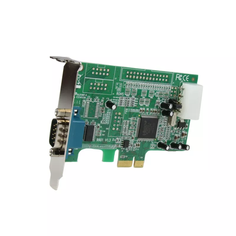 StarTech.com 1-Port PCI Express RS232 Serielle Adapterkarte – PCIe RS232 Serieller Host-Steuergerät – PCIe zu Seriell DB9 – 16550 UART – Low-Profile-Erweiterungskarte – Windows & Linux