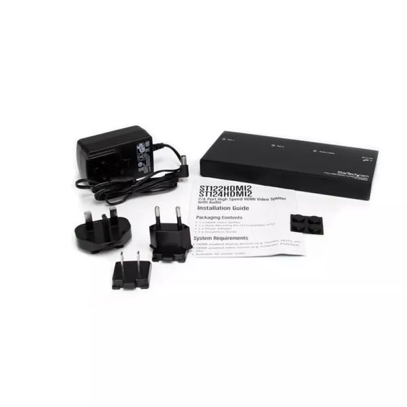 StarTech.com 2-Port HDMI-Splitter und Signalverstärker, HDMI, 2x HDMI, 1920 x 1200 Pixel, Schwarz, Stahl, 15 m