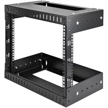 StarTech.com 8U 19 Zoll Wandmontage Netzwerk-Rack – Einstellbare Tiefe 12–20 Zoll 2-Pfosten-Open-Frame-Serverraum-Rack für AV/Daten/IT-Kommunikation/Computerausrüstung/Switch mit Käfigmuttern und Schrauben