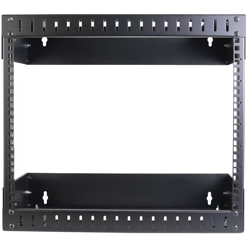 StarTech.com 8U 19 Zoll Wandmontage Netzwerk-Rack – Einstellbare Tiefe 12–20 Zoll 2-Pfosten-Open-Frame-Serverraum-Rack für AV/Daten/IT-Kommunikation/Computerausrüstung/Switch mit Käfigmuttern und Schrauben