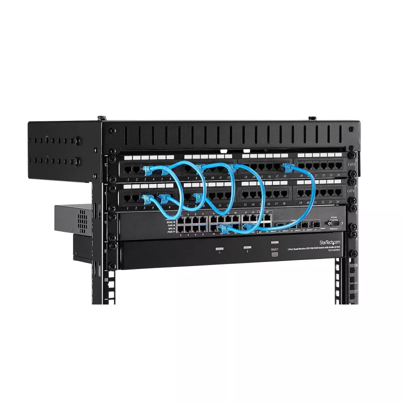 StarTech.com 8U 19 Zoll Wandmontage Netzwerk-Rack – Einstellbare Tiefe 12–20 Zoll 2-Pfosten-Open-Frame-Serverraum-Rack für AV/Daten/IT-Kommunikation/Computerausrüstung/Switch mit Käfigmuttern und Schrauben