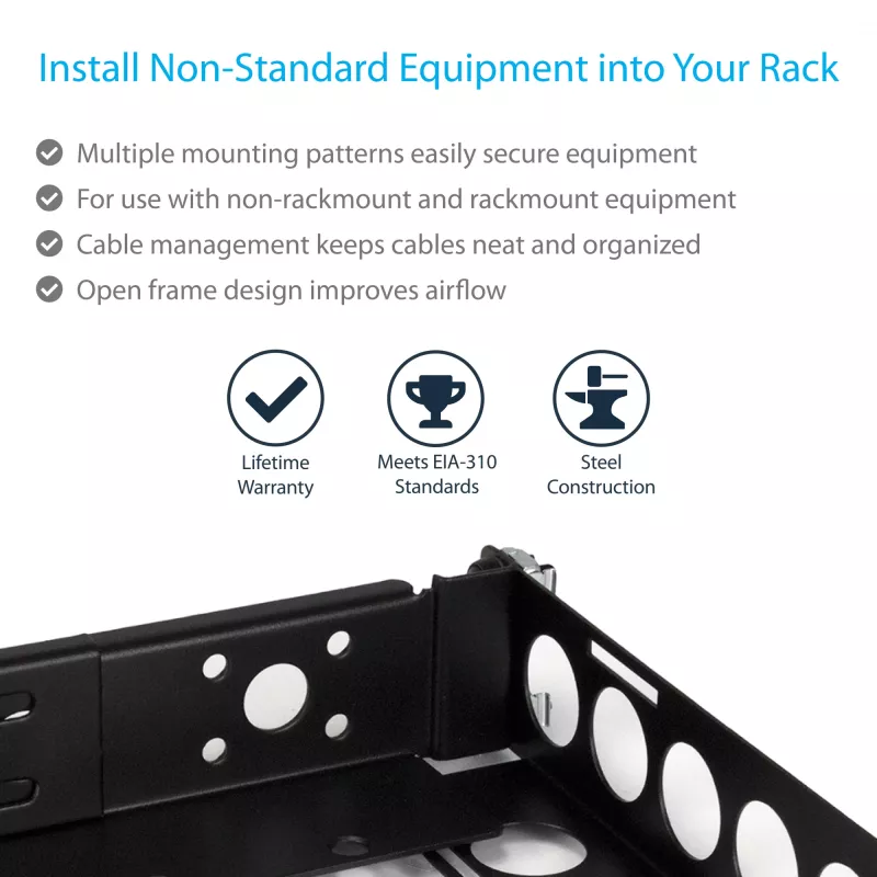 StarTech.com 1U universelle Server-Rack-Schienen, tiefenverstellbare Montageschienen für Server, 19-Zoll-Rack-Montageschienen