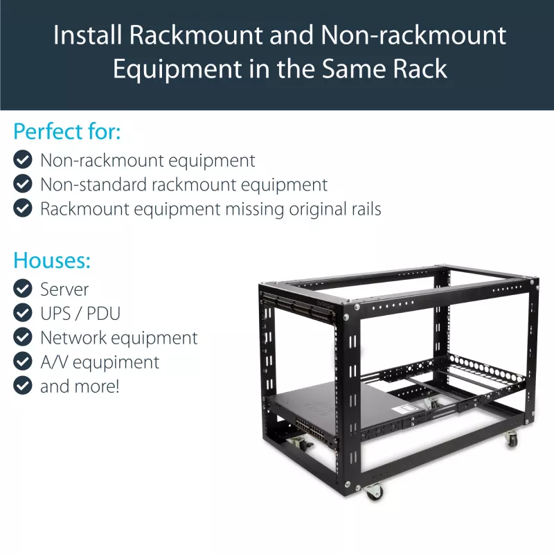 StarTech.com 1U universelle Server-Rack-Schienen, tiefenverstellbare Montageschienen für Server, 19-Zoll-Rack-Montageschienen