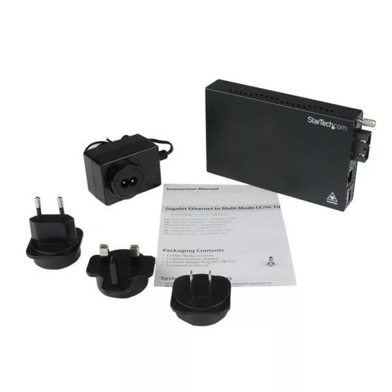 StarTech.com Gigabit Ethernet Multimode Glasfaser-Medienkonverter SC 550m - 1000 Mbit/s