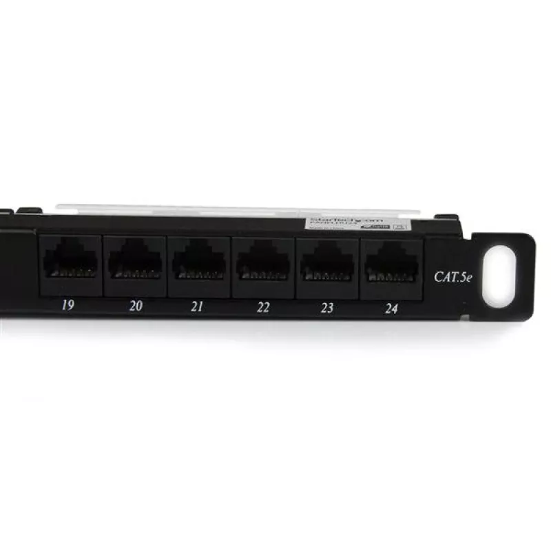 StarTech.com 24 Port 0.5U Cat5e Patch Panel – RJ45 Ethernet Rackmount Cat 5e 110 Patch Panel