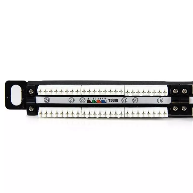 StarTech.com 24 Port 0.5U Cat5e Patch Panel – RJ45 Ethernet Rackmount Cat 5e 110 Patch Panel