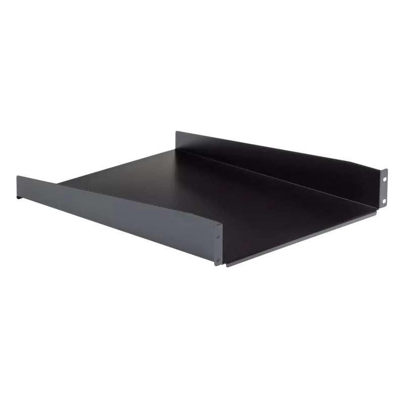 StarTech.com 2U Server-Rack-Einlegeboden – Universeller auskragender Rack-Montageboden für 19-Zoll-Netzwerkausrüstungs-Rack und -Schrank – Hochbelastbarer Stahl – Tragfähigkeit 22,6 kg – 22 Zoll tiefes Tablett, Schwarz