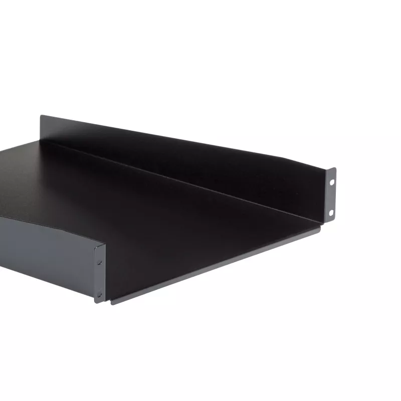 StarTech.com 2U Server-Rack-Einlegeboden – Universeller auskragender Rack-Montageboden für 19-Zoll-Netzwerkausrüstungs-Rack und -Schrank – Hochbelastbarer Stahl – Tragfähigkeit 22,6 kg – 22 Zoll tiefes Tablett, Schwarz