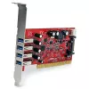 StarTech.com 4-Port PCI USB 3.0 Adapterkarte mit SATA/SP4-Stromanschluss