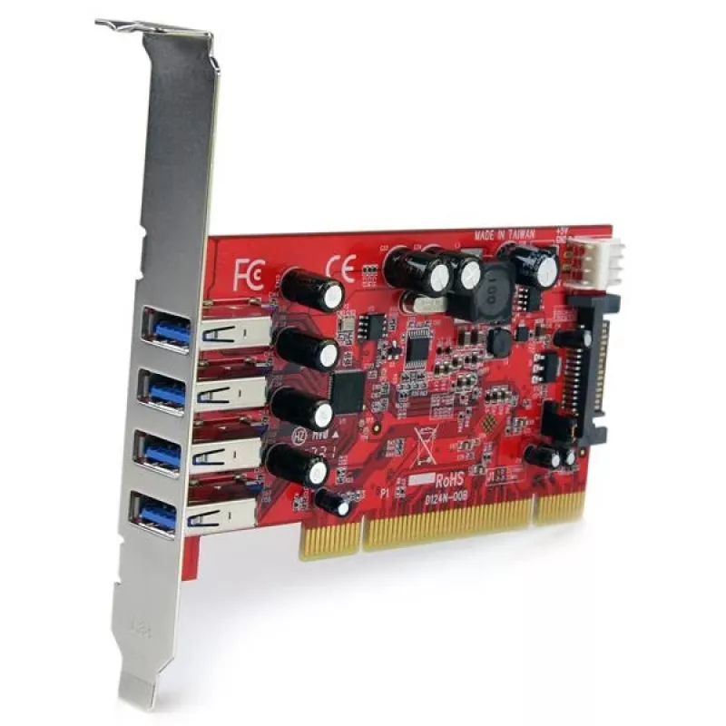 StarTech.com 4-Port PCI USB 3.0 Adapterkarte mit SATA/SP4-Stromanschluss