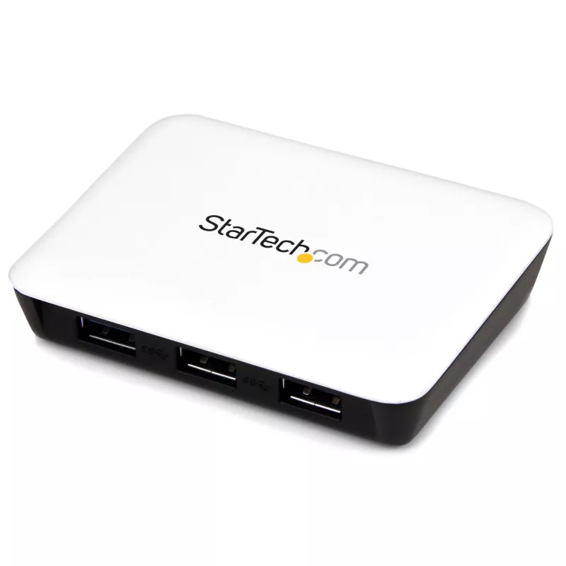 StarTech.com USB 3.0 zu Gigabit Ethernet NIC Netzwerkadapter mit 3-Port-Hub - Weiß
