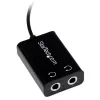StarTech.com Schwarzer schlank Mini-Klinken-Kopfhörer-Splitterkabel-Adapter – 3,5 mm Stecker auf 2x 3,5 mm Buchse