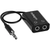 StarTech.com Schwarzer schlank Mini-Klinken-Kopfhörer-Splitterkabel-Adapter – 3,5 mm Stecker auf 2x 3,5 mm Buchse