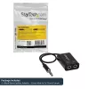 StarTech.com Schwarzer schlank Mini-Klinken-Kopfhörer-Splitterkabel-Adapter – 3,5 mm Stecker auf 2x 3,5 mm Buchse