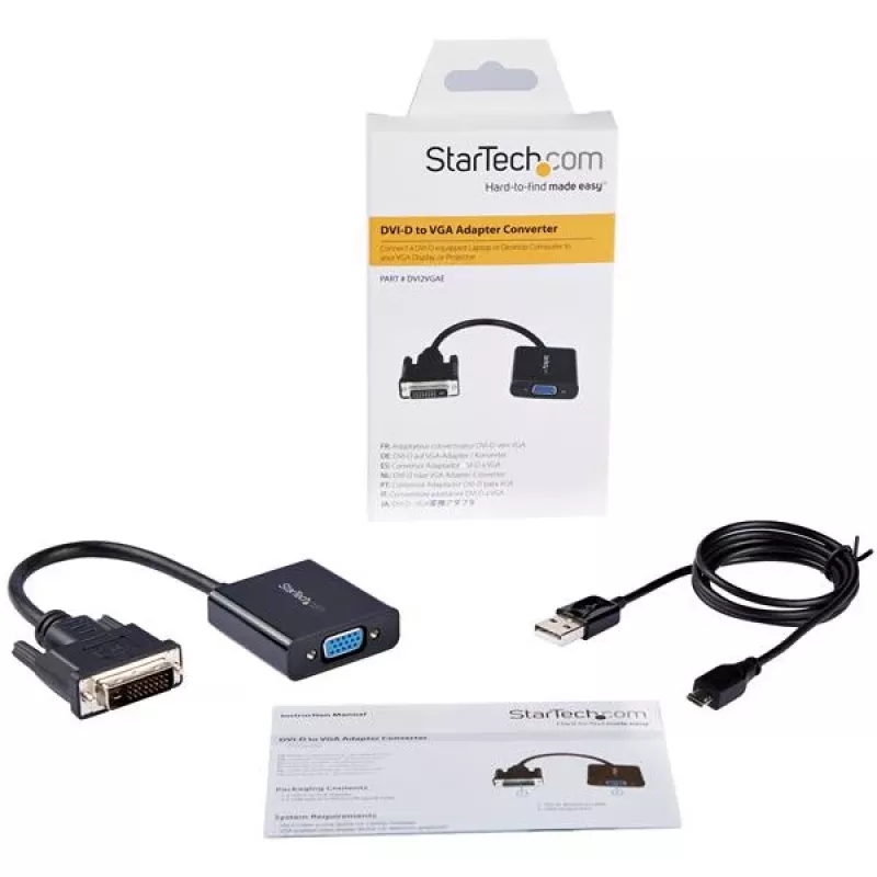 StarTech.com DVI-D-auf-VGA-Aktivadapter-Konverterkabel – 1080p