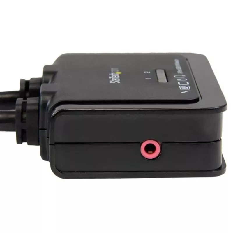 StarTech.com 2-Port USB HDMI Kabel-KVM-Switch mit Audio und Fernschalter – USB-gespeist