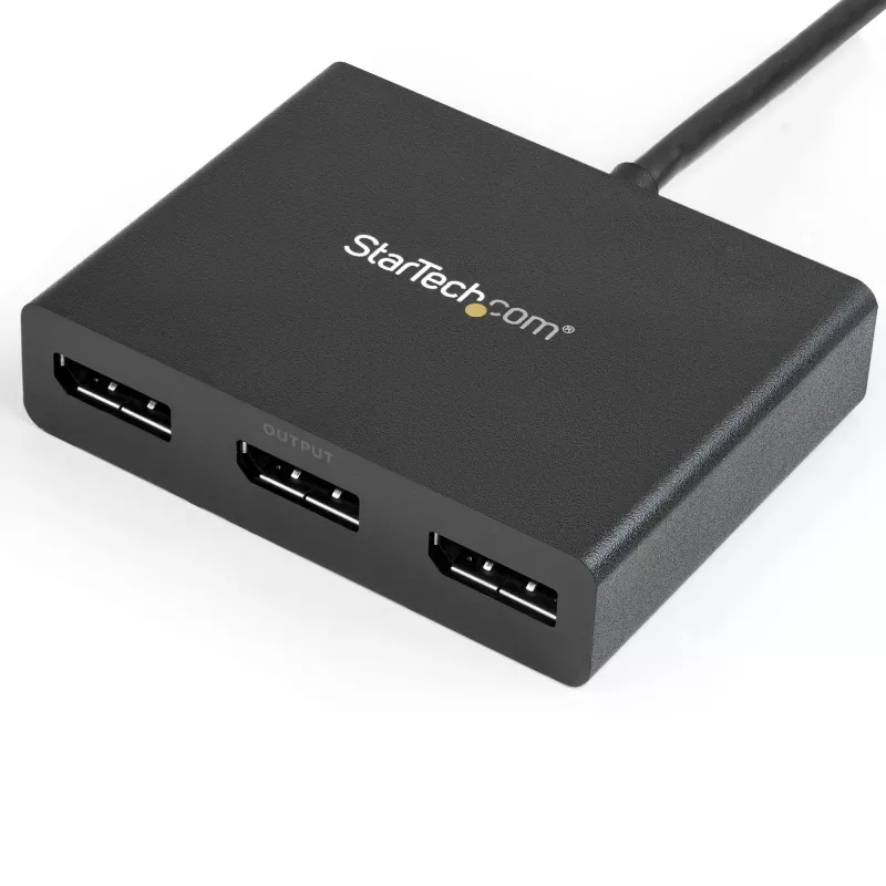 StarTech.com 3-Port Multi-Monitor-Adapter – Mini DisplayPort auf DisplayPort MST-Hub, Dual 4K 30Hz & 1x 1080p – Video-Splitter für erweiterten Desktop-Modus nur unter Windows – mDP 1.2 auf 3x DP