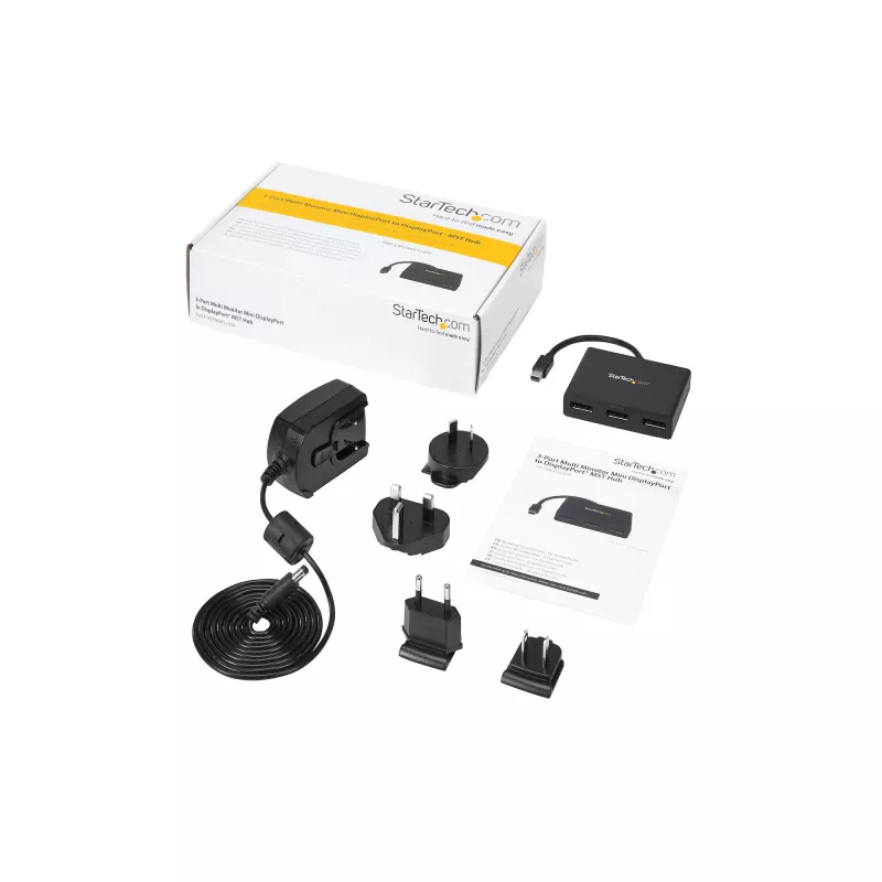 StarTech.com 3-Port Multi-Monitor-Adapter – Mini DisplayPort auf DisplayPort MST-Hub, Dual 4K 30Hz & 1x 1080p – Video-Splitter für erweiterten Desktop-Modus nur unter Windows – mDP 1.2 auf 3x DP