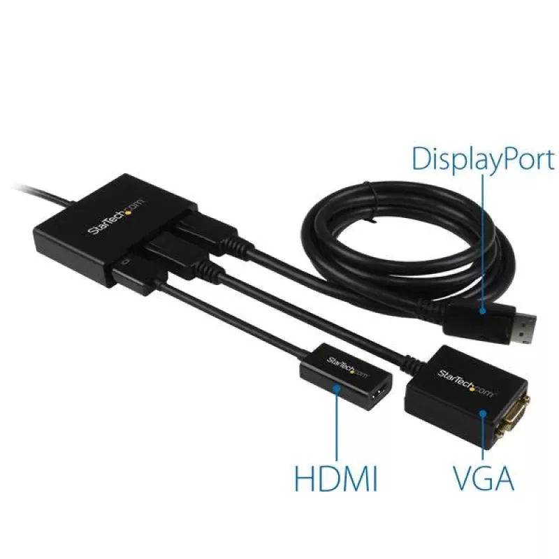 StarTech.com 3-Port Multi Monitor Adapter - DisplayPort 1.2 MST Hub auf Dual 4K 30 Hz & 1x 1080p - Video-Splitter für erweiterten Desktop-Modus nur auf Windows-PCs - DP auf 3x DP Monitore