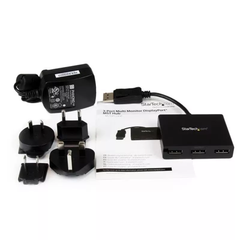 StarTech.com 3-Port Multi Monitor Adapter - DisplayPort 1.2 MST Hub auf Dual 4K 30 Hz & 1x 1080p - Video-Splitter für erweiterten Desktop-Modus nur auf Windows-PCs - DP auf 3x DP Monitore