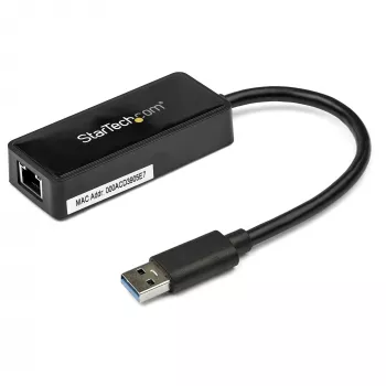 StarTech.com USB 3.0 auf Gigabit Ethernet Adapter NIC mit USB-Port – Schwarz