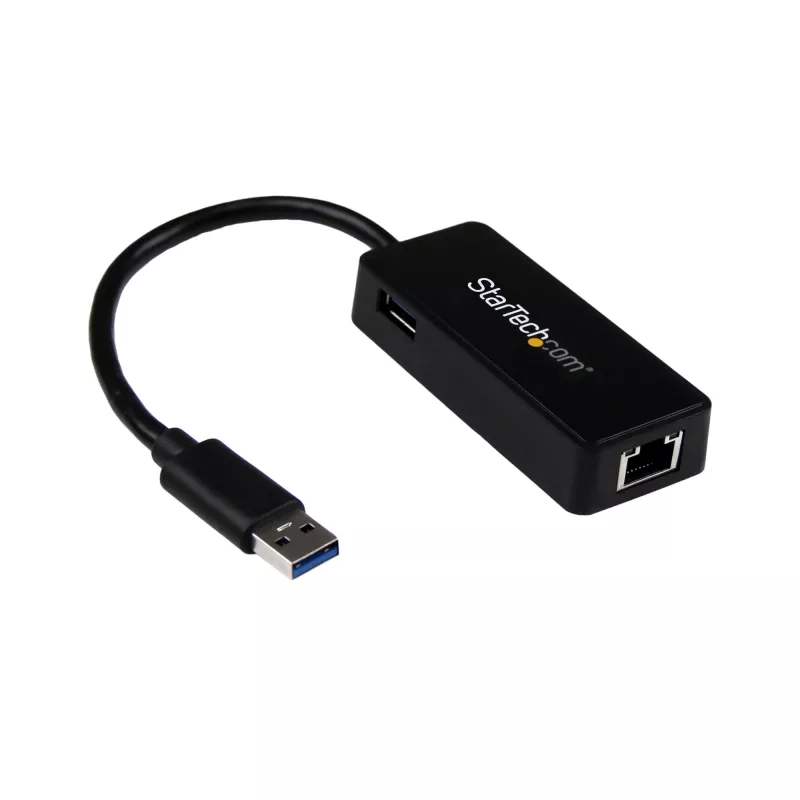 StarTech.com USB 3.0 auf Gigabit Ethernet Adapter NIC mit USB-Port – Schwarz