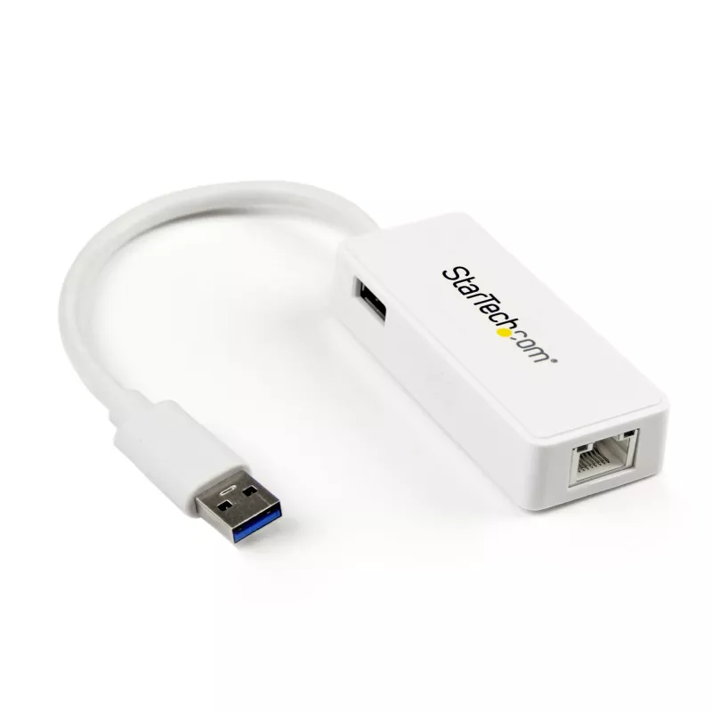 StarTech.com USB 3.0 auf Gigabit Ethernet Adapter NIC mit USB-Port – Weiß