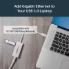 StarTech.com USB 3.0 auf Gigabit Ethernet Adapter NIC mit USB-Port – Weiß