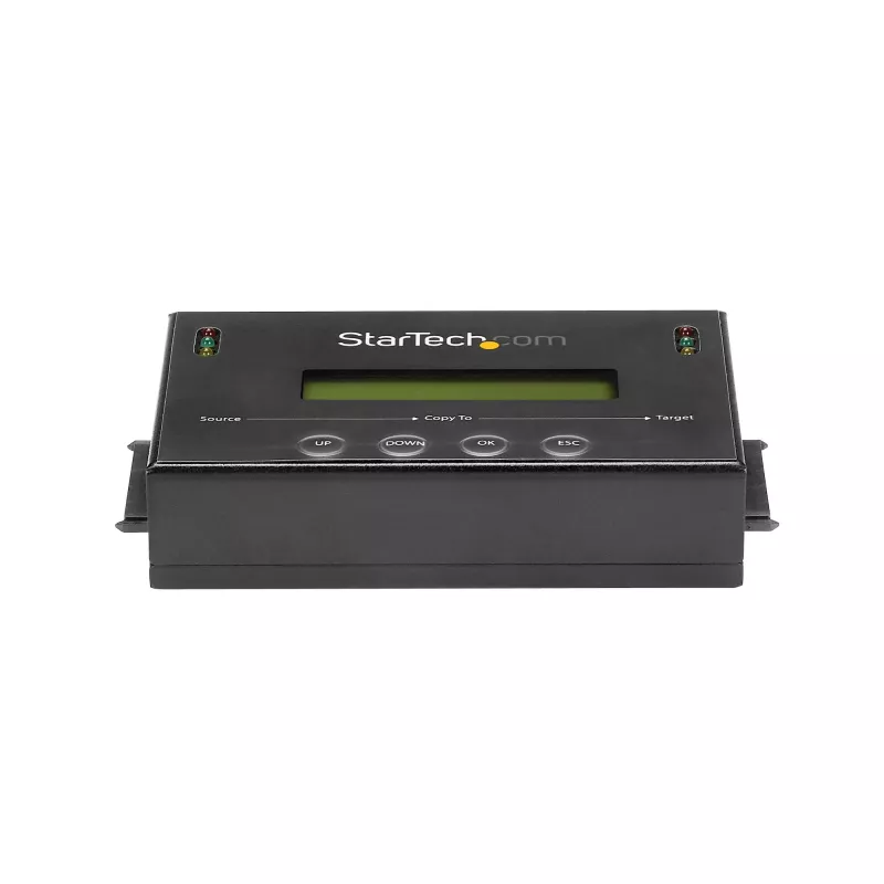 StarTech.com 1:1 Standalone-Festplatten-Duplizierer & -Löscher, SATA HDD/SSD Disk-Kloner & -Löscher, LCD-Anzeige, TAA-konform, betriebssystemunabhängig