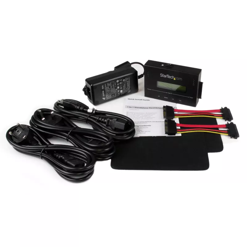 StarTech.com 1:1 Standalone-Festplatten-Duplizierer & -Löscher, SATA HDD/SSD Disk-Kloner & -Löscher, LCD-Anzeige, TAA-konform, betriebssystemunabhängig