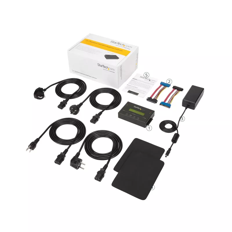 StarTech.com 1:1 Standalone-Festplatten-Duplizierer & -Löscher, SATA HDD/SSD Disk-Kloner & -Löscher, LCD-Anzeige, TAA-konform, betriebssystemunabhängig