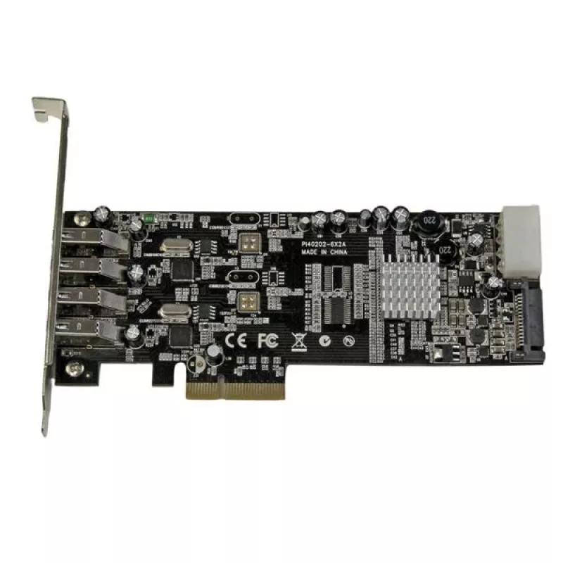 StarTech.com 4 Port PCI Express (PCIe) SuperSpeed USB 3.0 Kartenadapter mit 2 dedizierten 5-Gbit/s-Kanälen – UASP – SATA / LP4 Stromversorgung