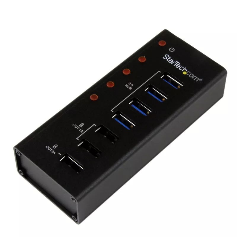 StarTech.com 4 Port USB 3.0 Hub plus 3 spezielle USB-Ladeports…