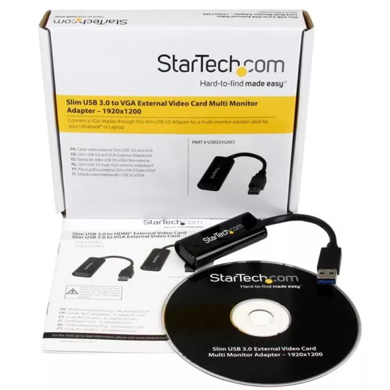 StarTech.com USB 3.0 zu VGA Adapter, USB zu VGA Monitor Konverter für Windows, schlank (keine Unterstützung für macOS/ChromeOS/Linux) - TAA