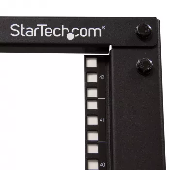 StarTech.com 4-Post 42U Mobiles Open-Frame-Serverrack, Vier-Pfosten 19 Zoll Netzwerkrack mit Rollen, Rollbares Rack mit einstellbarer Tiefe für Computer/AV/Daten/IT-Ausrüstung – Rollen, Nivellierfüße oder Bodenmontage