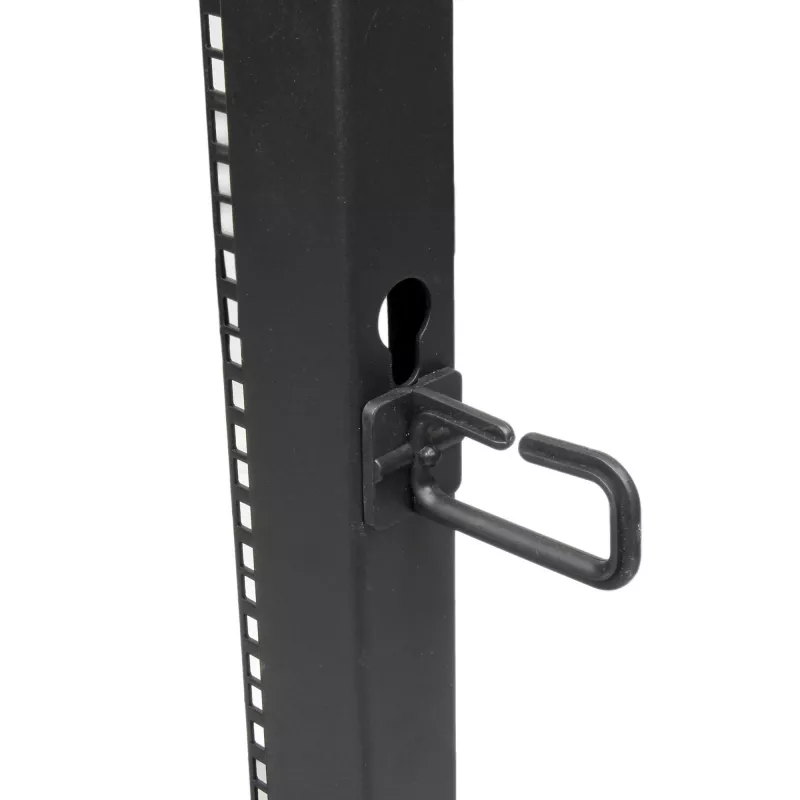 StarTech.com 4-Post 42U Mobiles Open-Frame-Serverrack, Vier-Pfosten 19 Zoll Netzwerkrack mit Rollen, Rollbares Rack mit einstellbarer Tiefe für Computer/AV/Daten/IT-Ausrüstung – Rollen, Nivellierfüße oder Bodenmontage