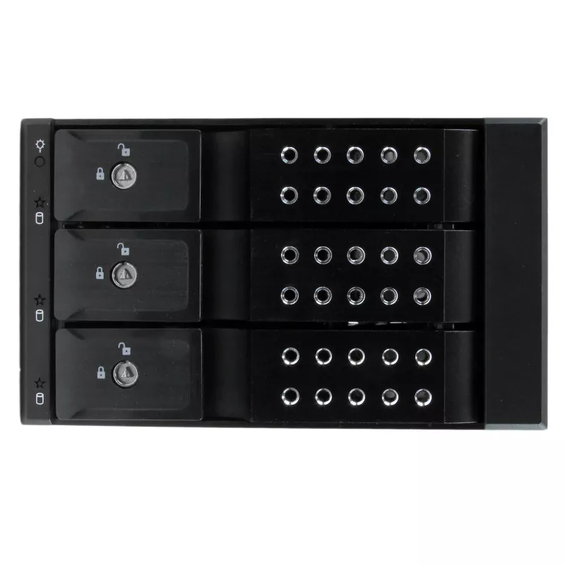 StarTech.com 3-Schacht-Aluminium-Trayless-Hot-Swap-Mobile-Rack-Backplane für 3,5 Zoll SAS II/SATA III – 6 Gbps HDD
