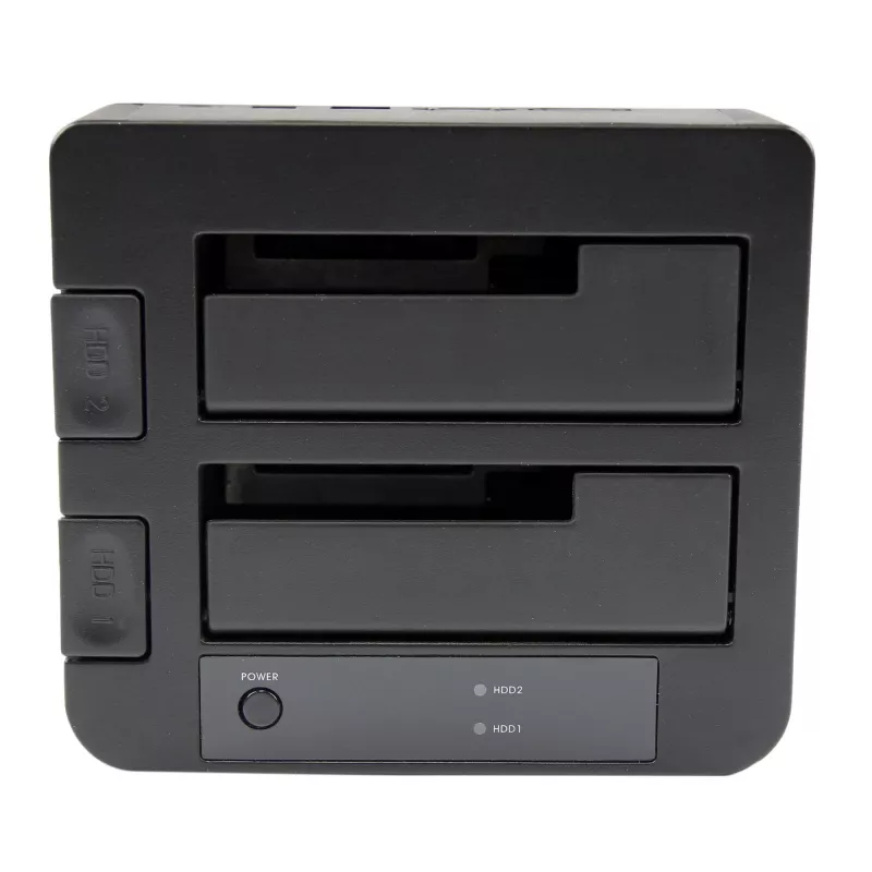 StarTech.com Dual-Bay USB 3.0 / eSATA auf SATA Festplatten-Dockingstation, USB-Festplatten-Dock, externer 2,5/3,5″ SATA I/II/III SSD/HDD Dockingstation, Hot-Swap-Festplattenschächte, Top-Loading
