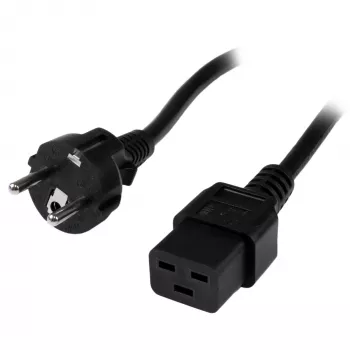 StarTech.com 2m (6ft) Computer-Stromkabel, 16AWG, EU Schuko auf C19, 16A 250V, Schwarz Ersatz-AC-Netzkabel, Drucker-Netzkabel, PC-Netzteilkabel, Monitor-Netzkabel – UL-gelistet