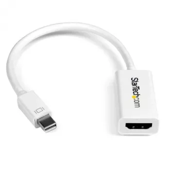 StarTech.com Mini DisplayPort auf HDMI Adapter - Aktiver mDP zu HDMI Videokonverter - 4K 30Hz - Mini DP oder Thunderbolt 1/2 Mac/PC zu HDMI Monitor/Fernseher/Anzeige - mDP 1.2 zu HDMI Adapter Dongle - Weiß
