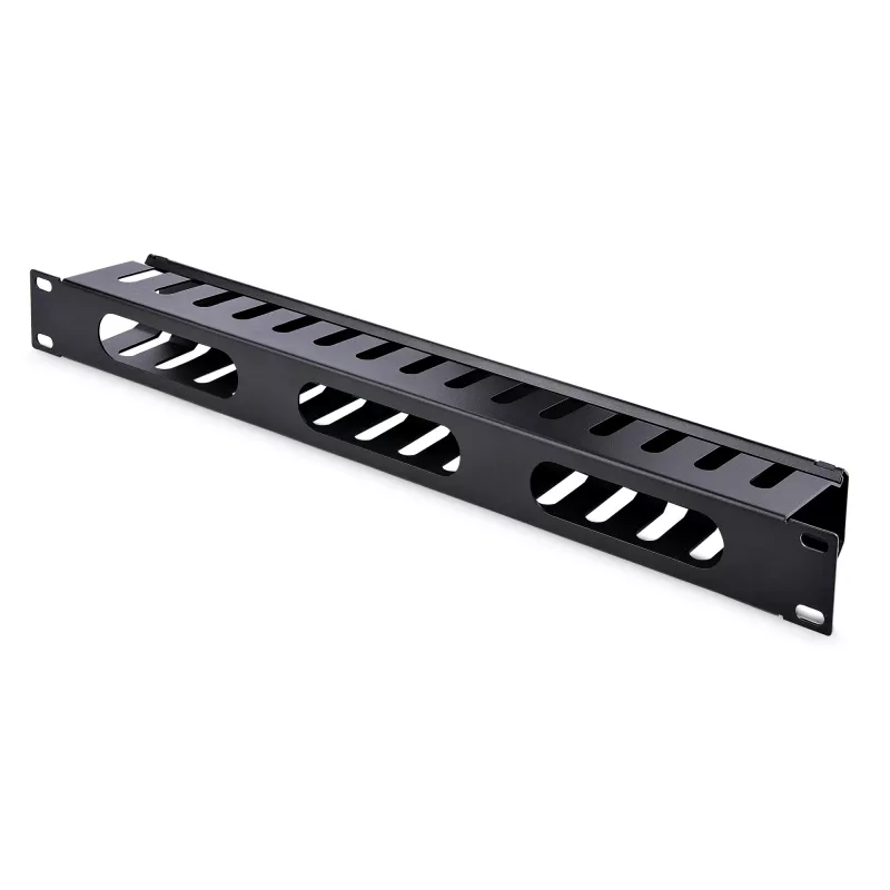StarTech.com Horizontales 1U Server-Rack-Kabelmanagement-Fingerkanal mit Abdeckung – 19 Zoll Netzwerk-Rack-Kabelkanal-Verkleidungspanel – geschlitzter Kabelkanal