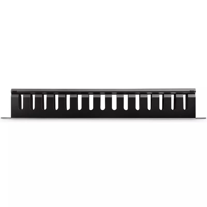 StarTech.com Horizontales 1U Server-Rack-Kabelmanagement-Fingerkanal mit Abdeckung – 19 Zoll Netzwerk-Rack-Kabelkanal-Verkleidungspanel – geschlitzter Kabelkanal