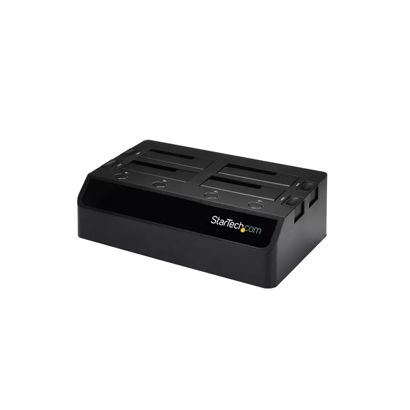 StarTech.com 4-Bay USB 3.0 SATA Festplatten-Dockingstation, USB Festplatten-Dock, externes 2,5/3,5 Zoll SATA III SSD/HDD Dockingstation, Hot-Swap-Festplattenschacht, Top-Loading